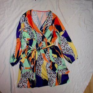 size 2x 2 x womens black blue  leopard white print dress casual light pretty xxl